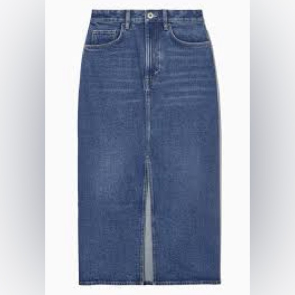 COS SPLIT FRONT DENIM MIDI SKIRT 44 12
